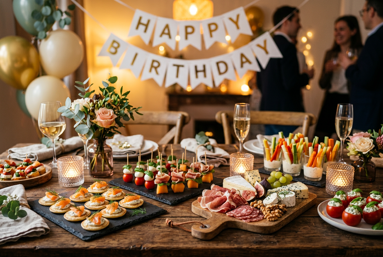 Apéritif pour un anniversaire : idées gourmandes et faciles