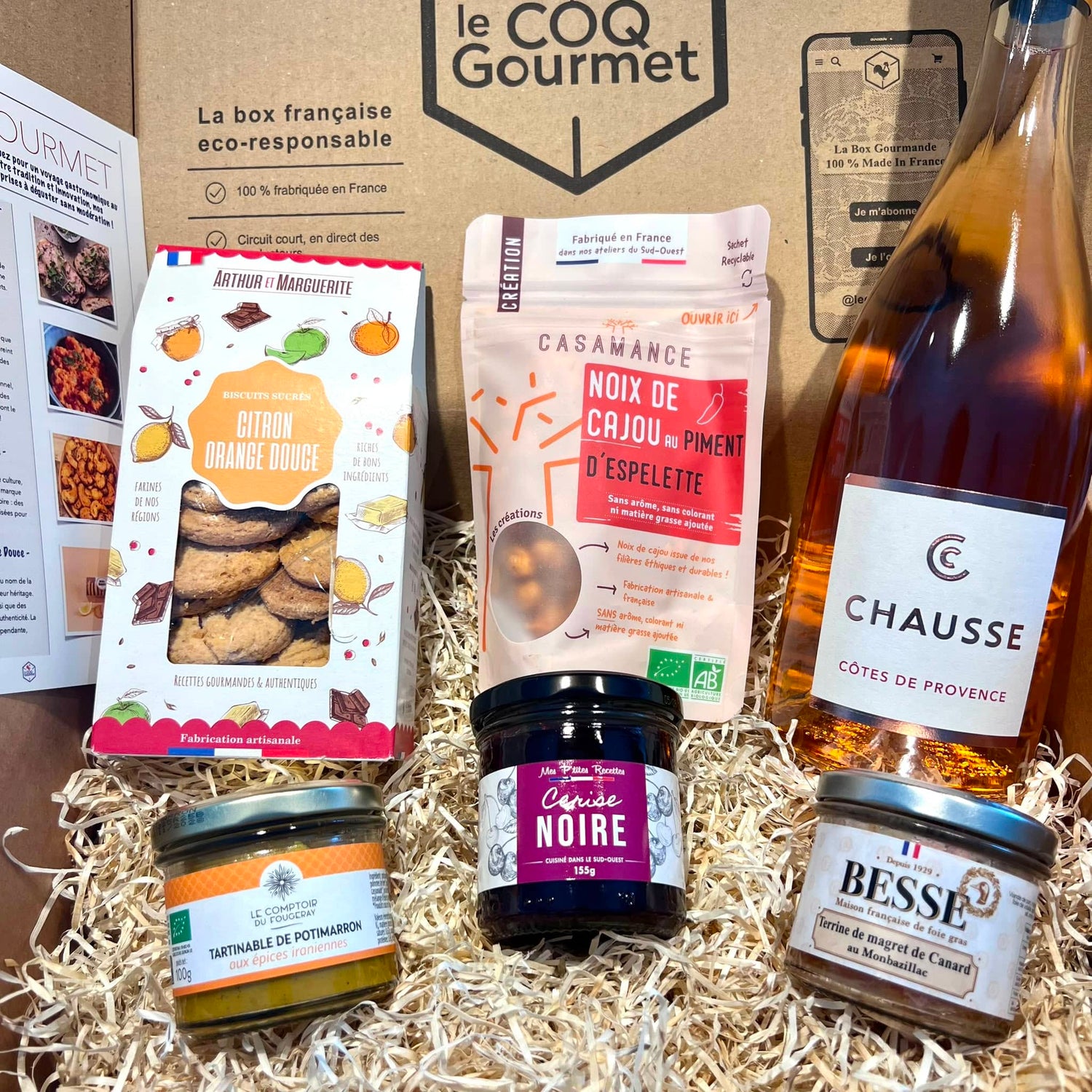 Illustration d'une box gourmande le coq gourmet