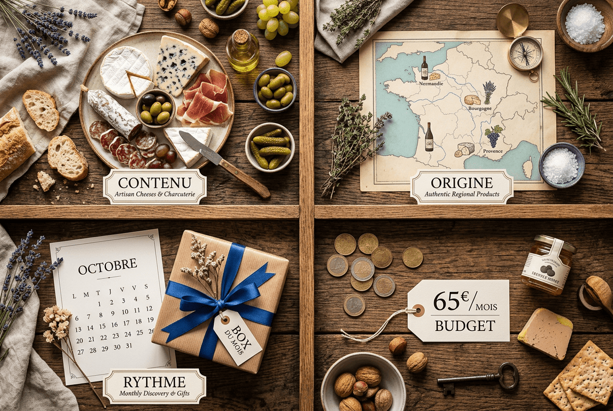 Comparez les critères d’une box alimentaire mensuelle : contenu, origine, rythme et budget, puis choisissez une formule adaptée à vos envies ou à offrir.